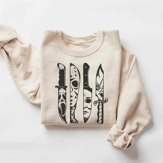 Scary Movie Sweatshirt, Halloween Shirt, Halloween Characters Hoodie, Scary Movie Club Sweatshirt, Halloween Crewneck, Vintage Scary Movie Shirt