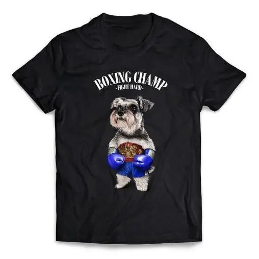 Schnauzer Dog Boxing Champion Fighter - Short-Sleeve Unisex T-Shirt Made in USA