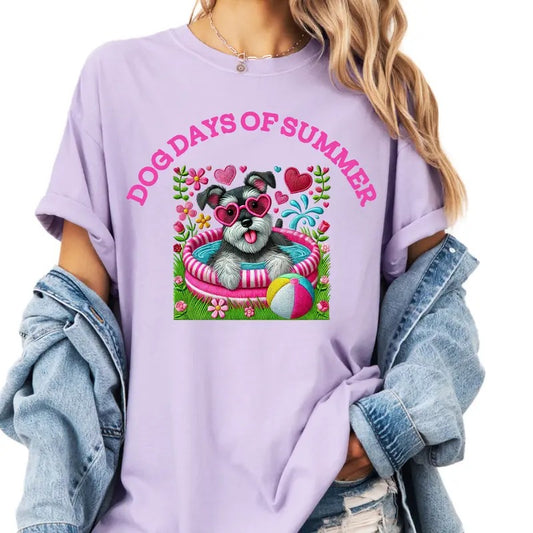 Schnauzer Dog Days of Summer Shirt ~ Unisex Apparel Relaxed Fit Printed In The USA Clothing Womenswear Casual Comfort Cotton Top Athletic Boho Chic