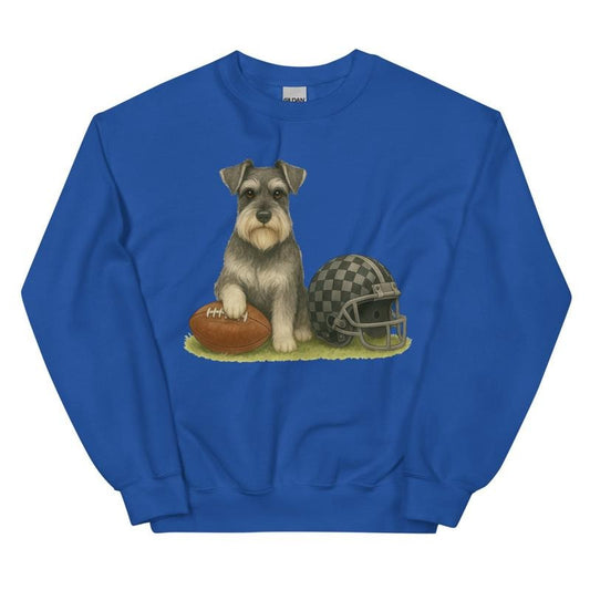 Schnauzer Football Sweatshirt - Unisex Apparel Relaxed Fit Printed In The USA Clothing Womenswear Casual Comfort Cotton Top Athletic Boho Chic