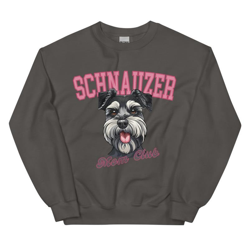 Schnauzer Mom Club Sweatshirt ~ Sweatshirt Unisex Apparel Relaxed Fit Printed in the USA Clothing Womenswear Casual and Comfortable