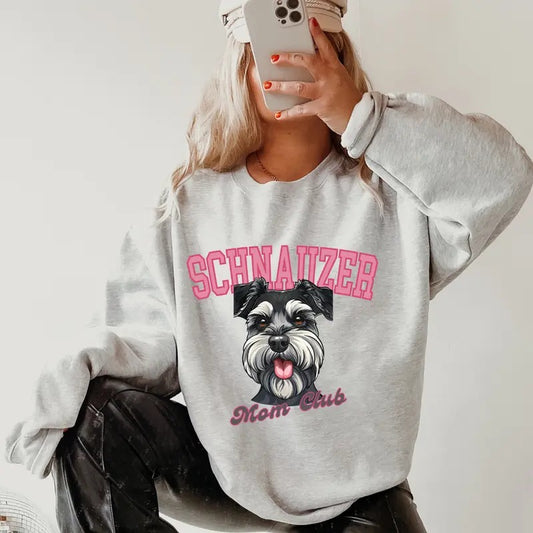 Schnauzer Mom Club Sweatshirt ~ Sweatshirt Unisex Apparel Relaxed Fit Printed in the USA Clothing Womenswear Casual and Comfortablestyle{n002}2