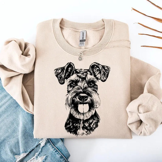 Schnauzer, Dog Lover Apparel, Pet, Dog Breed, Cute Sweatshirt, Crew Neck, Women's, Crewneck T-Shirts, Hoodie | WearSparks.com