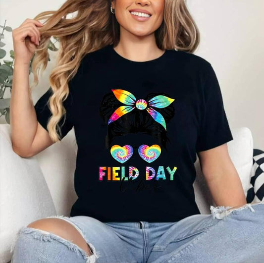 School Field Day Fun Tie Dye Field Day 2025 Girls T-Shirt , Cotton 100%, Top Womenswear Hoodie, Sweatshirt | WearSparks.com