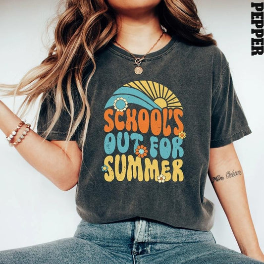 School's Out For Summer Shirt, Cool T Shirt, Teacher Shirt, Last Day Of School Shirt, Summer Holiday Shirt, Hello Summer Tee, Top Womenwear