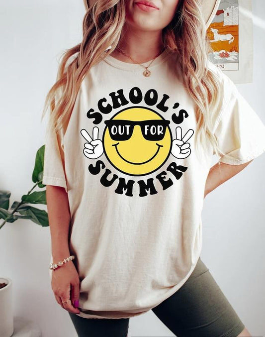 Schools Out For Summer Shirt, Last Day Of School, Teacher Summer Holiday Shirt, Happy Last Day Of School Shirt, End Of the School Year Shirt Menswear Top Underwear Tshirt Streetwear Man Tropical Crewneck Shortsleeve Round Neck Casual