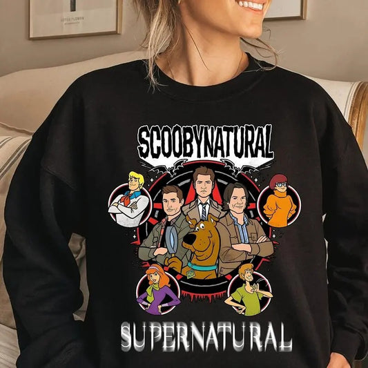 Scoobynatural Sweatshirt, Supenattural Shirt, Christmas Scooby Doo Shirt, Gift For Lovers, Unisex Sweater Pullover Tee