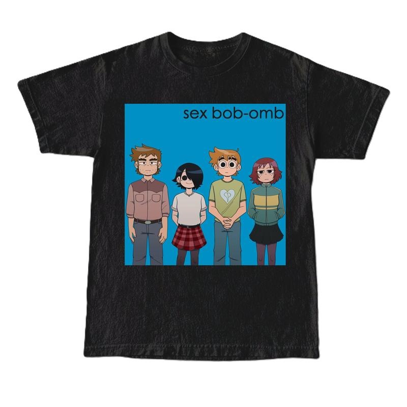 Scott Pilgrim Weezer T-shirt, Vintage 90s style top clothing, Unisex graphic Streetwear shirts