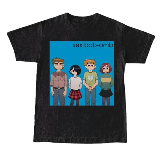 Scott Pilgrim Weezer T-shirt, Vintage 90s style top clothing, Unisex graphic Streetwear shirts