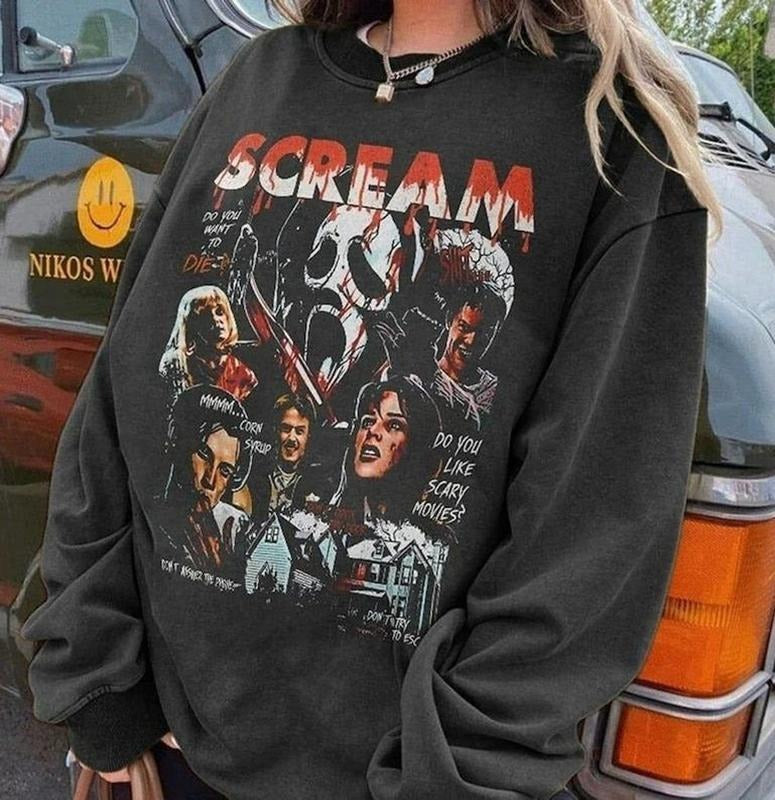 Scream Ghostface Tshirt Sweatshirt, Let's Watch Scary Movie Shirt, Horror Movie Shirt, Scream Movie Tee, Ghostface Shirt, Fall Shirt