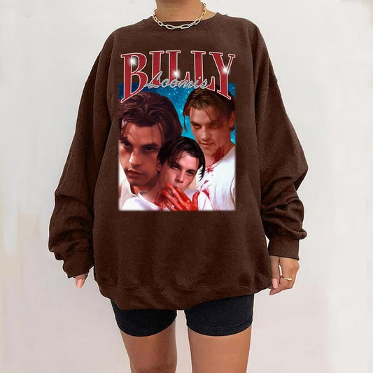 Scream Vintage Halloween Shirts - Billy Loomis T-Shirt, Scream Movie Shirt, Casual Pullover Long Sleeve with Ghostface Design