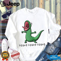 Screaming Green Lizard Embroidery Style Graphic T Shirt