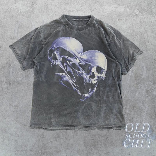 Screaming Skull Vintage 90s Graphic Shirt, Skeleton Y2k Goth Retro Tee, 2000s Emo Clothes, Nostalgia Melting Skull Streetwear Tee