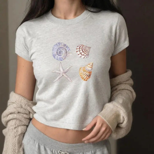 Sea Life Watercolor Ocean Creatures Toddler Shirt - Y2K Girly Retro Baby Tee - Comfort, Casual Cotton Top