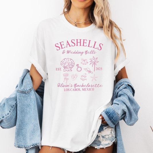 Seashells And Wedding Bells Shirt Custom Beach Bachelorette Shirt Social Club Shirt Girls Trip Shirt Last Toast On The Coast