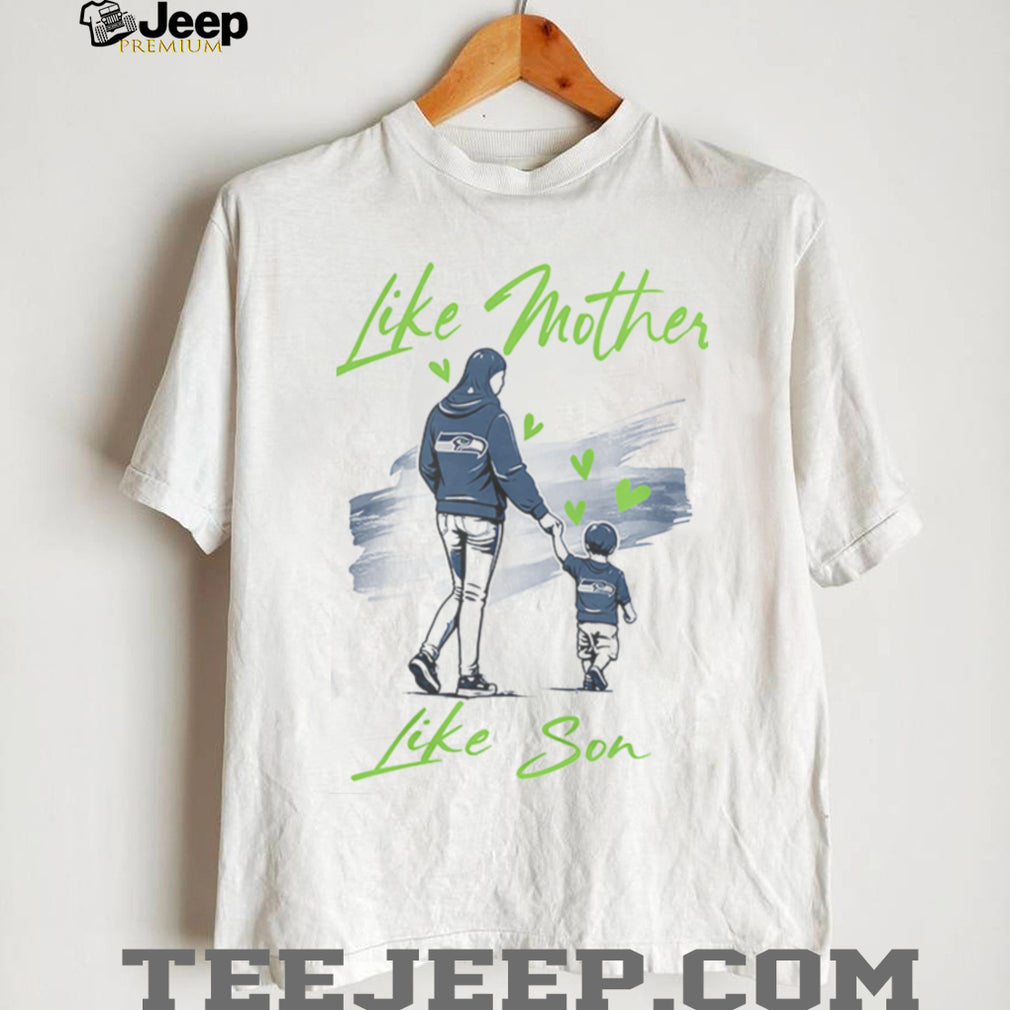Seattle Football Mom Life T Shirt Like Mother Like Son Action Green & Blue T Shirt