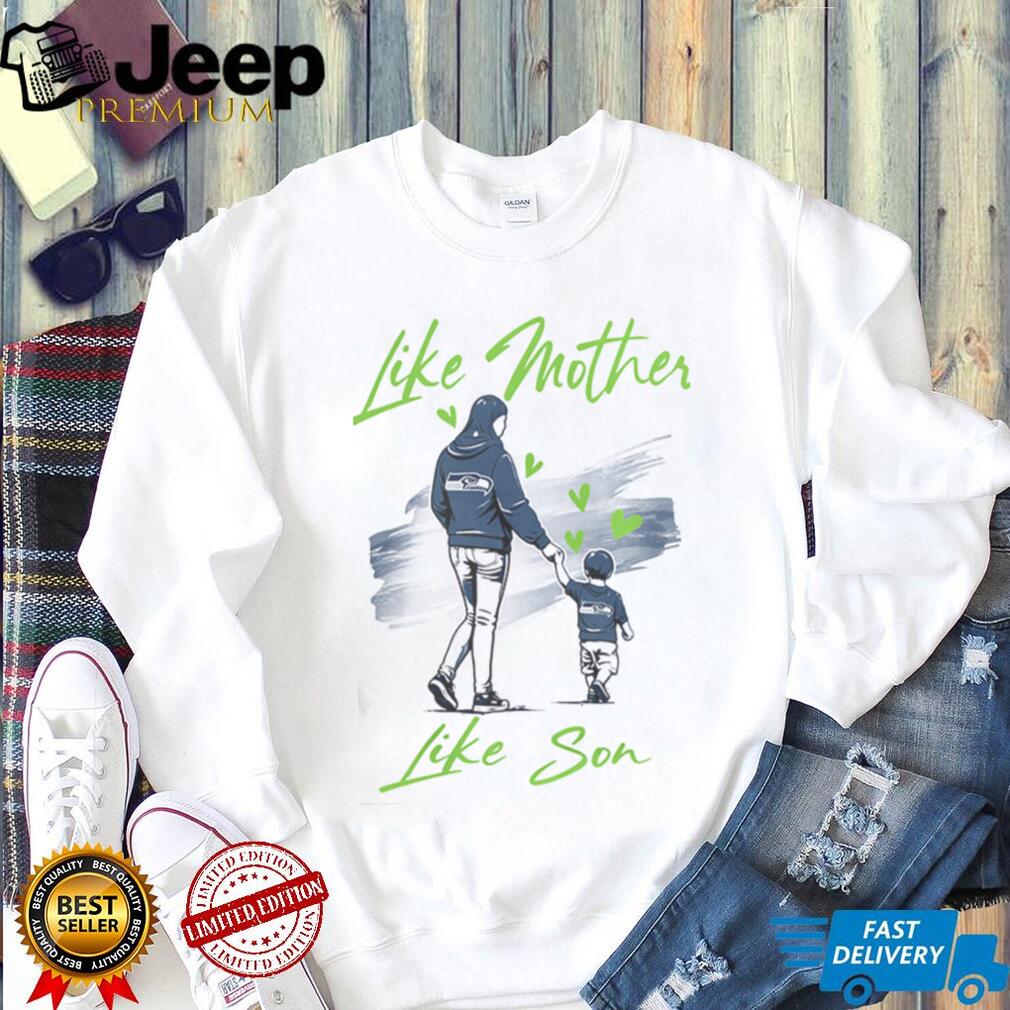 Seattle Football Mom Life T Shirt Like Mother Like Son Action Green & Blue T Shirt