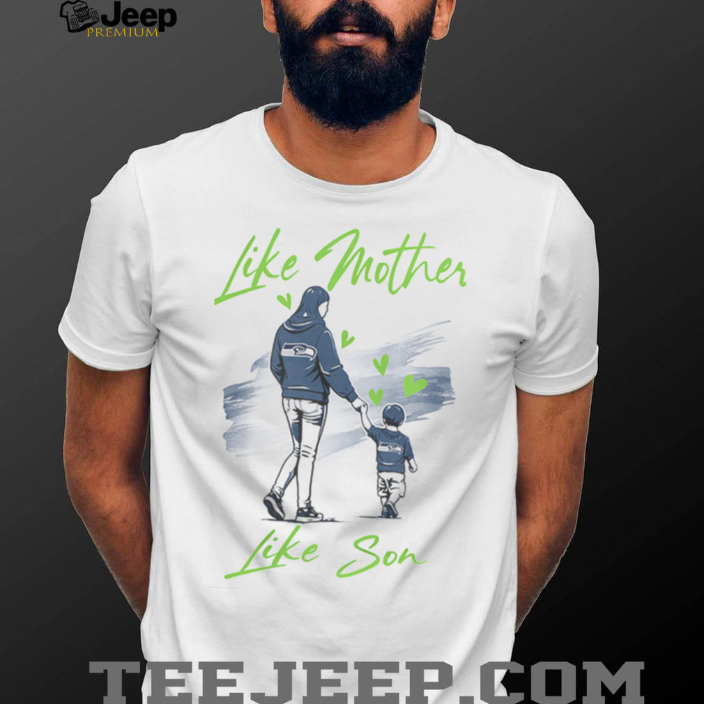 Seattle Football Mom Life T Shirt Like Mother Like Son Action Green & Blue T Shirt