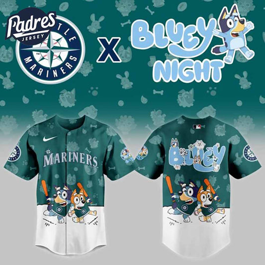 Seattle Mariners Bluey Night Baseball Jersey Outfit - Padres Jersey Oasis: Elevate Your Baseball Style Game... (Image 1)