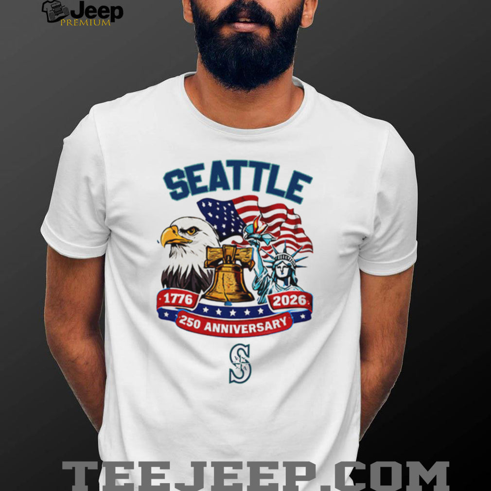 Seattle Mariners Custom 250th Anniversary Patriotic Camo Sleeve Jersey T Shirt