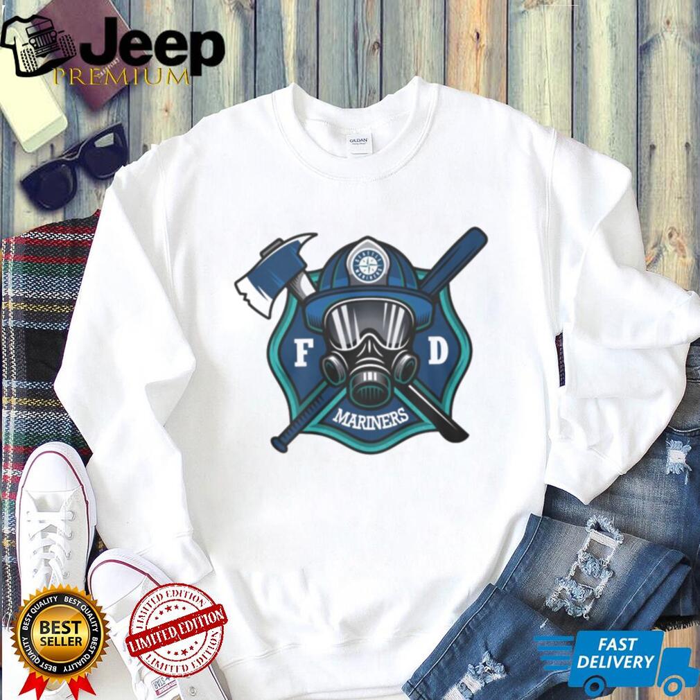 Seattle Mariners Firefighter FD First Responder Baseball Fans Vintage Men Women White T Shirt