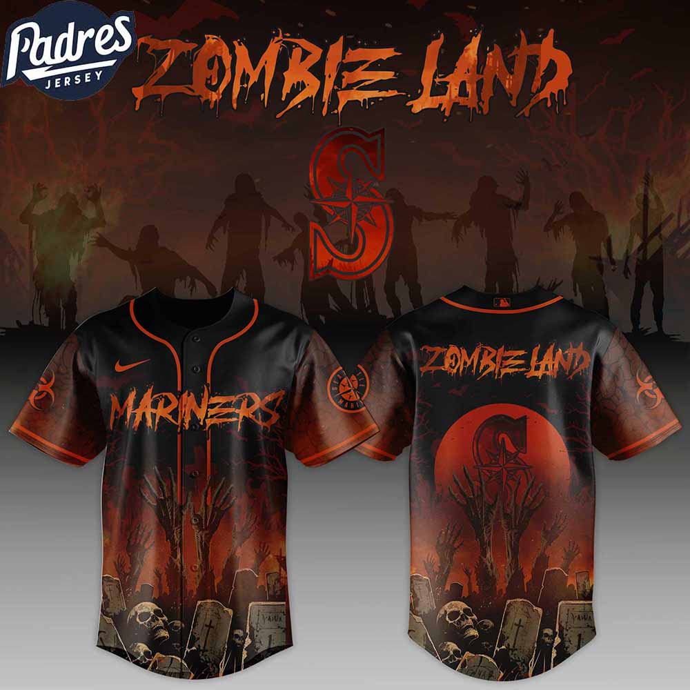 Seattle Mariners MLB X Zombie Land Custom Baseball Jersey - Padres Jersey Oasis: Elevate Your Baseball Style Game...