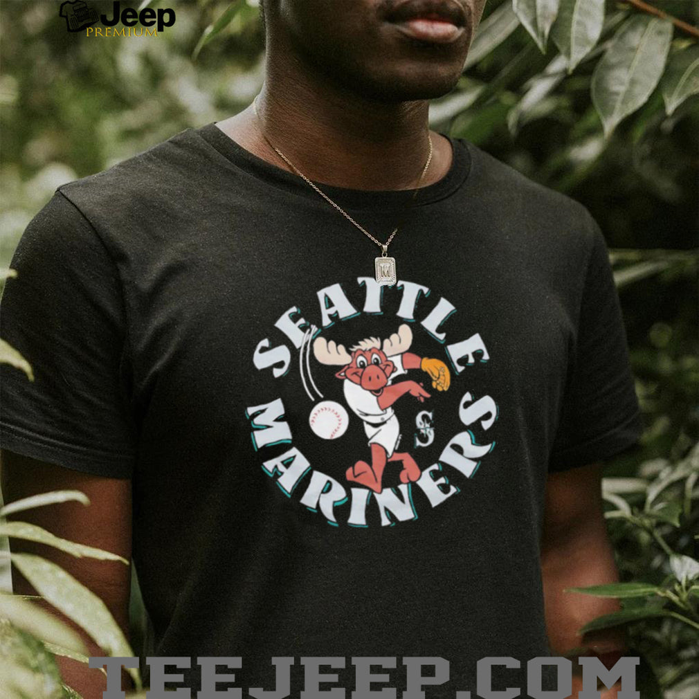 Seattle Mariners Mariner Moose Vintage Mascot Baseball T Shirt