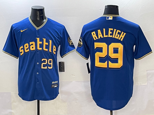 Seattle Mariners #29 Cal Raleigh Mariners City Adult Style 4