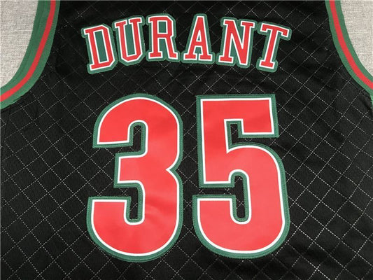 Seattle SuperSonics #35 Kevin Durant Supersonics 35 Plaid Retro Black Style 1