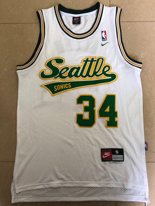 Seattle Supersonics #34 Allen Supersonics Team 34 # Allen White Retro Jersey Style 1