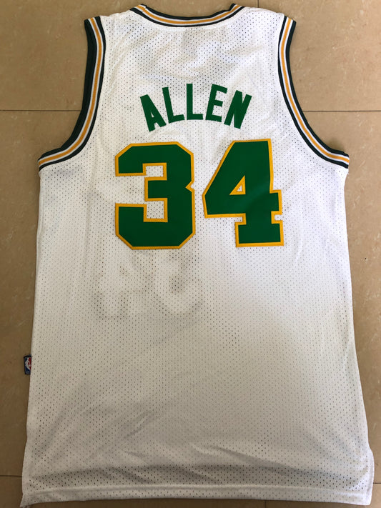 Seattle Supersonics #34 Allen Supersonics Team 34 # Allen White Retro Jersey Style 2