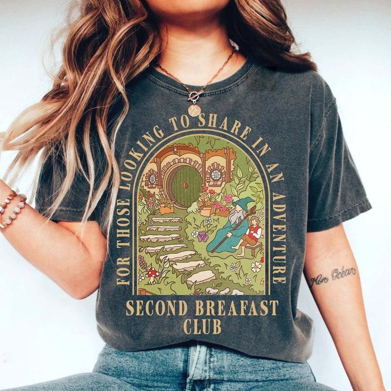 Second Breakfast Club Shirt, Lort Shirt, Literature Tee, Gift For Book Lover, Literary Clothing, Book Shirt Quote...
