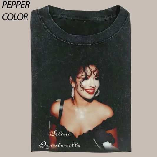 Selena Quintanilla Vintage 90's Graphic Unisex Shirt, Selena's signature T-Shirt, Fan Gift Graphic Tee, Gift for Him Her Womenswear Tops