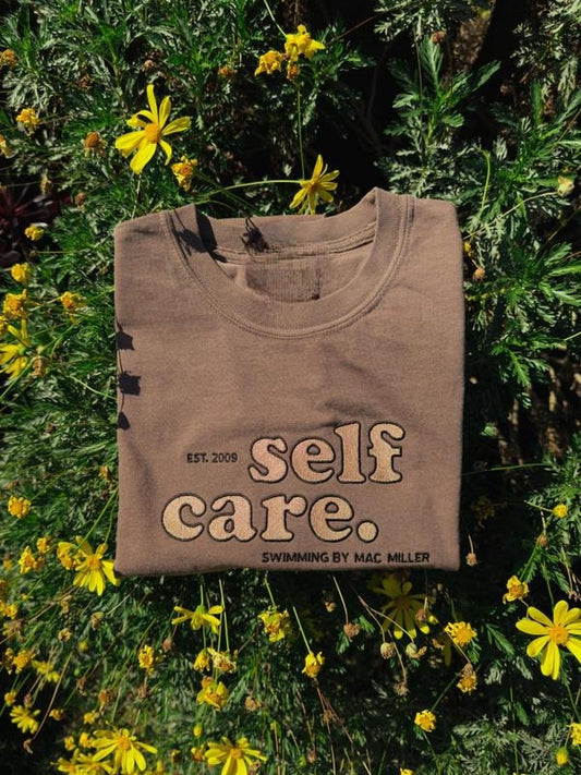 Self Care Embroidered Vintage Tee, Embroidered Tee, Mac Miller Embroidered Album Shirt, Vintage Rap Embroidered Tee
