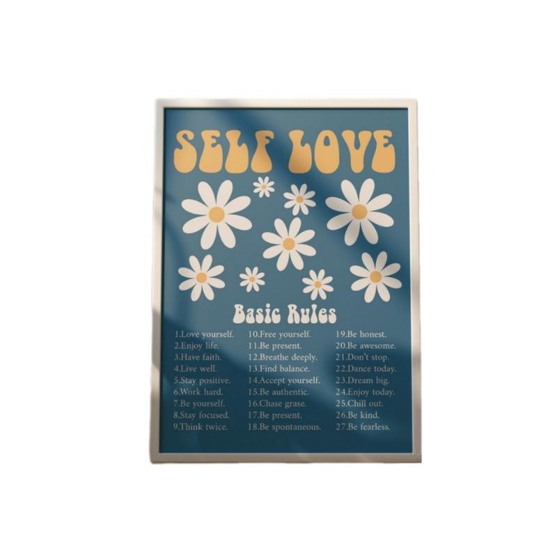 Self Love Motivational Poster, Motivational Quote Art, Retro Quote Print, Retro Motivational Poster, Retro Poster Wall...