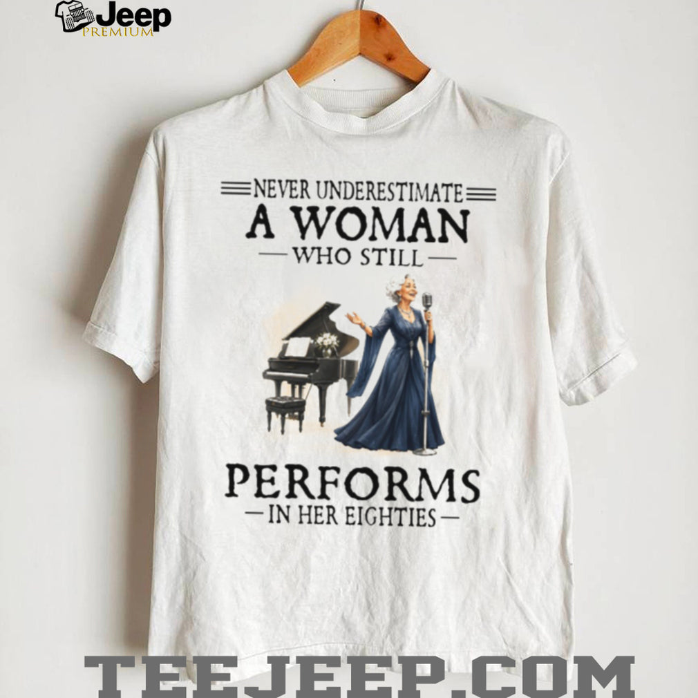 Senior Woman Singer Performs In Her Eighties Musician Shirt