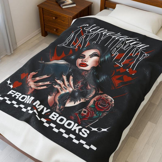 Separation Anxiety Plush Blanket, Cozy Throw for Book Lovers, Cute Gift for Readers, Soft Decor for Home, Perfect for Movie Nights