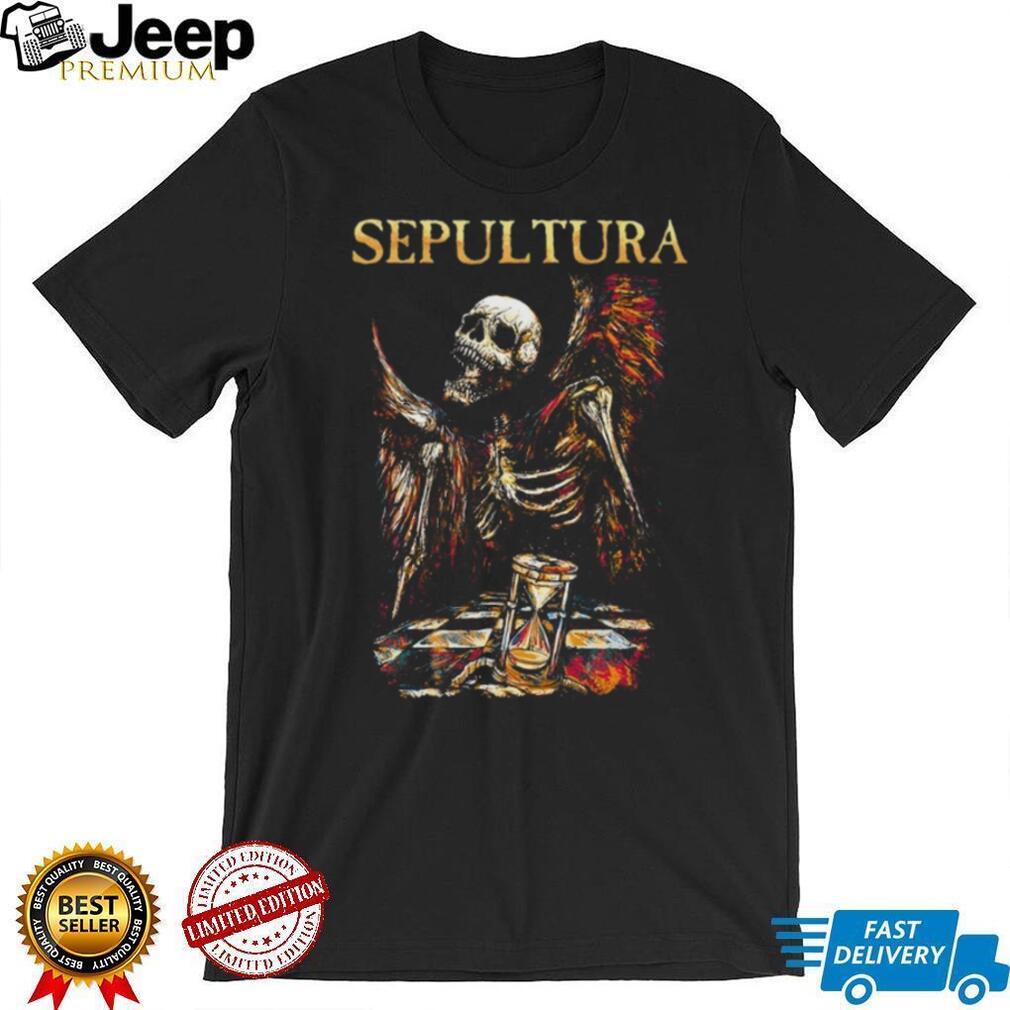 Sepultura Skeleton Angel Hourglass Chessboard Death Metal T Shirt