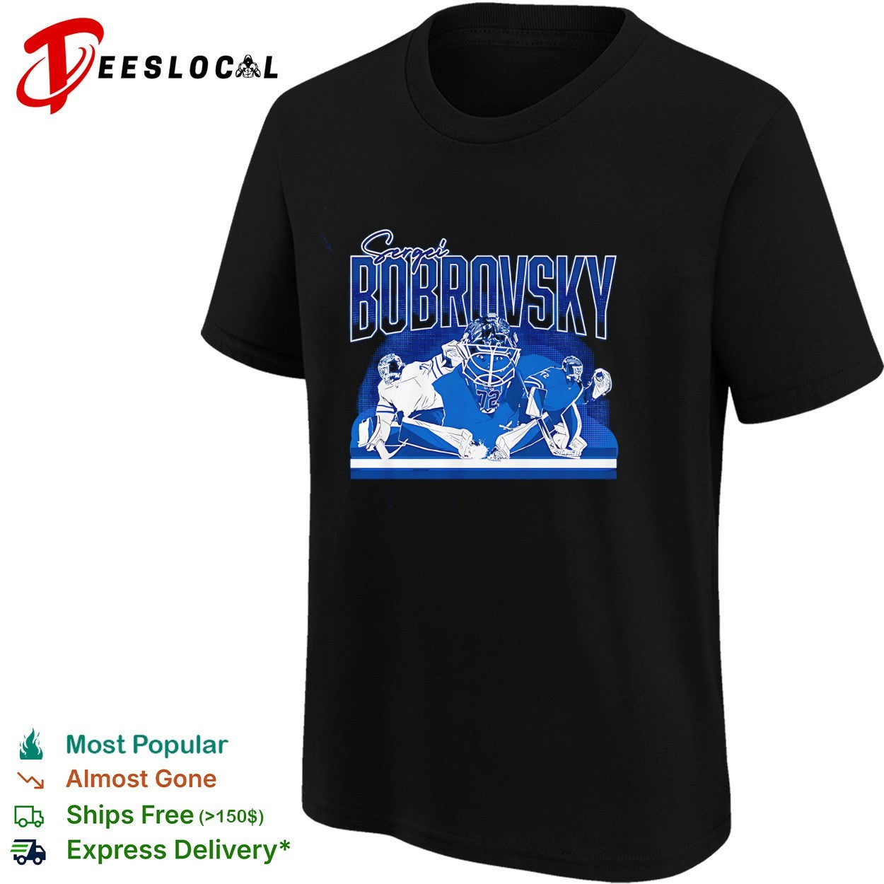 Sergei Bobrovsky number 72 Toronto Maple Leafs NHL graphic shirt