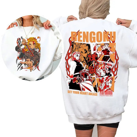 Set Your Heart Ablaze Hashira Funny DM Characters Tshirt Crewneck Hoodie