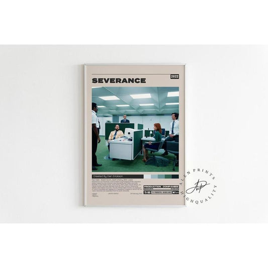 Severance Poster, Dan Erickson, Minimalist Tv Series, Vintage Retro Art Print, Wall Art Print, Mid century modern, Tv Series Poster