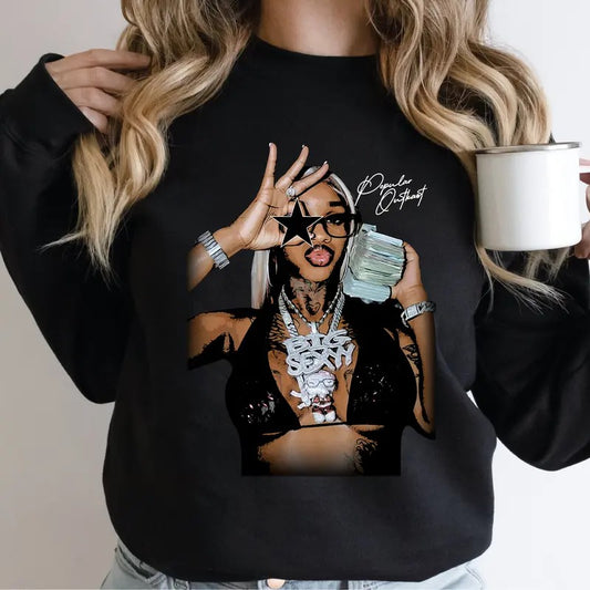 Sexxy Reddd Star Sweatshirt, Striking Big Face Rap Graphic for Music Lovers T-Shirts, Hoodie | WearSparks.com