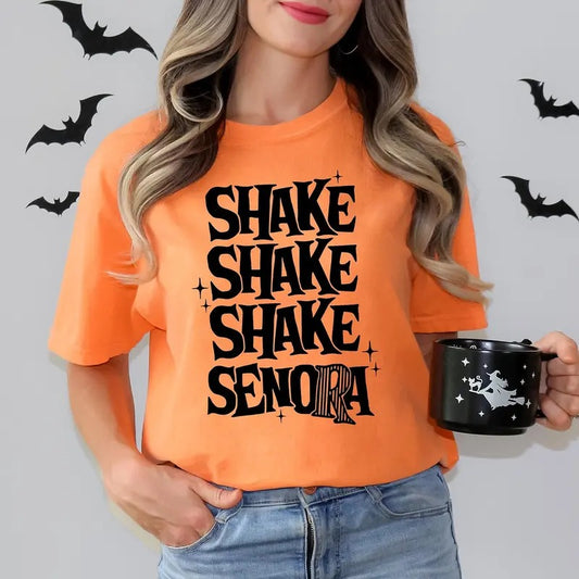 Shake Shake Shake Senora Shirt, Funny Halloween Comfort Colors Shirt, Retro Halloween Shirt, Halloween Women's Tshirt, Halloween Movie Tee