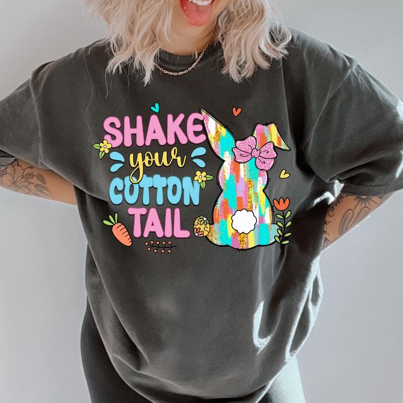 Shake Your Cotton Tail Easter Shirt ~ Unisex Apparel Relaxed Fit Printed In The USA Clothing Womenswear Casual Comfort Cotton Top Athletic Boho Chic