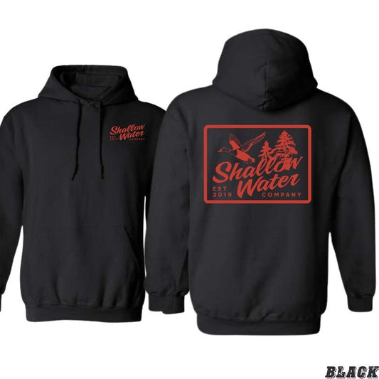 Shallow Water Company Hoodie - Timeless Duck and Nature Emblem Design, Perfect for Outdoor Enthusiasts, Ideal for...