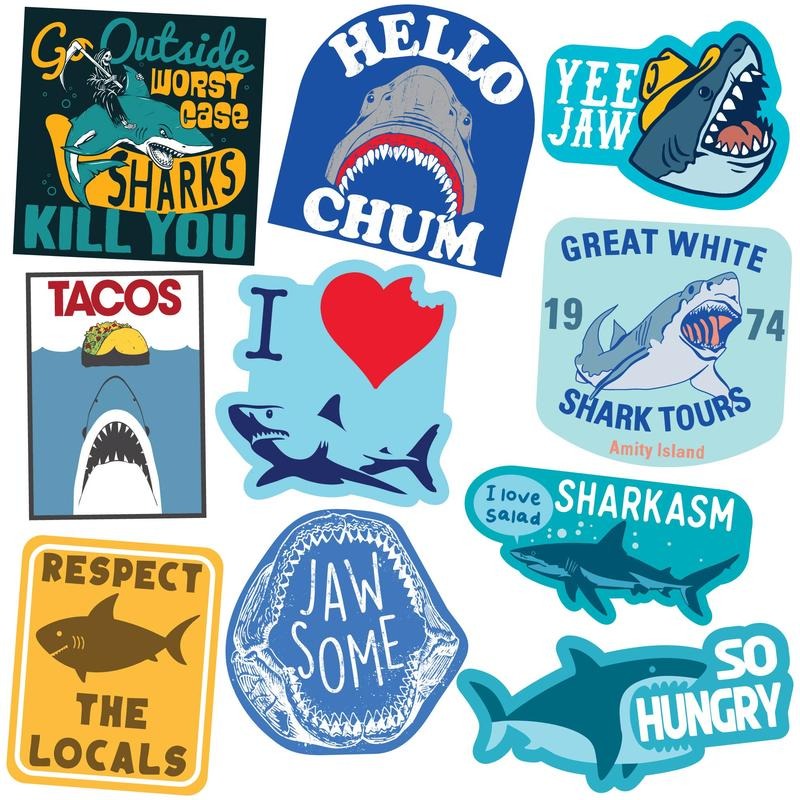 Shark Sticker Extra Large Stickers for Adults Funny Adhesives with Memes Shark  Funny Animal  Multi