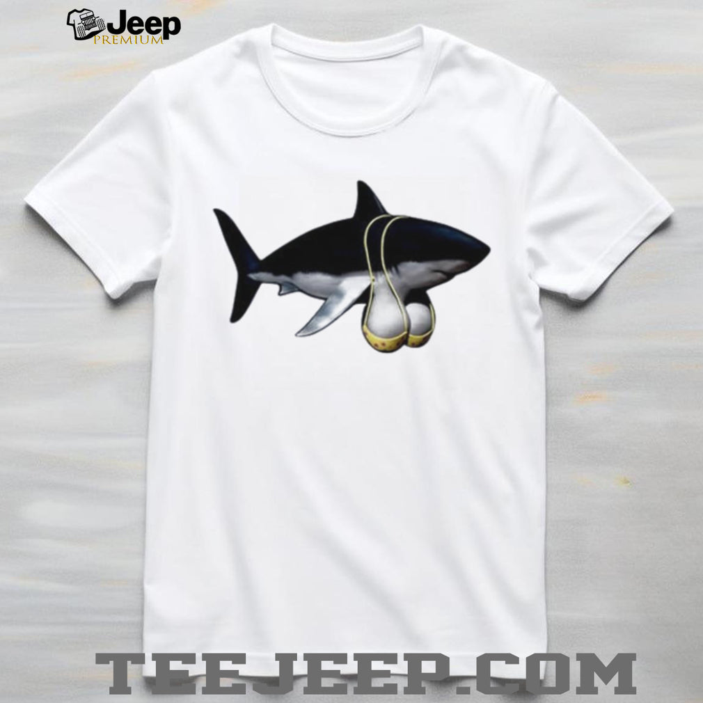 Shark Wearing a Yellow Bikini humor ocean shirt