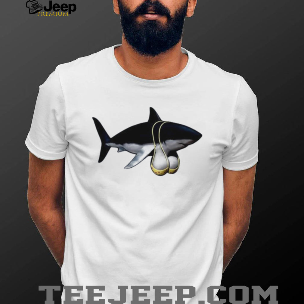 Shark Wearing a Yellow Bikini humor ocean shirt