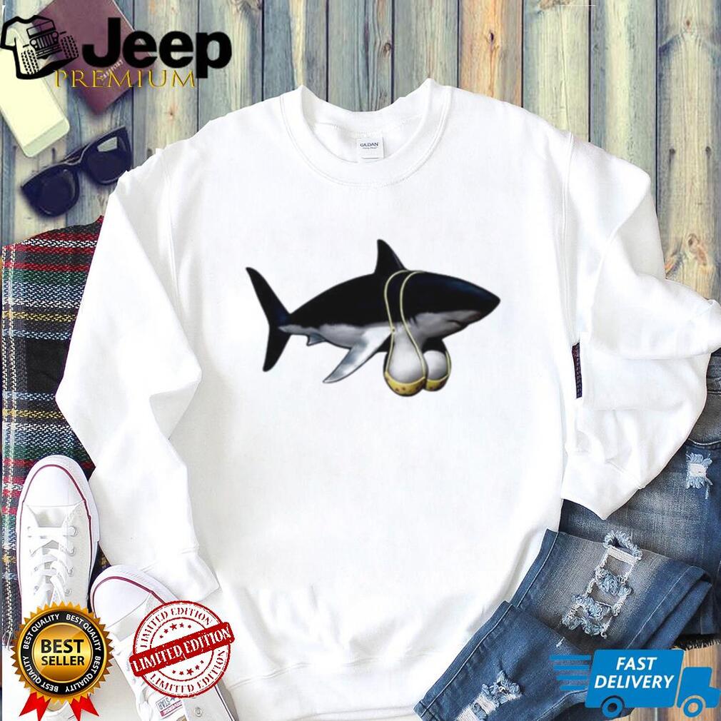 Shark Wearing a Yellow Bikini humor ocean shirt