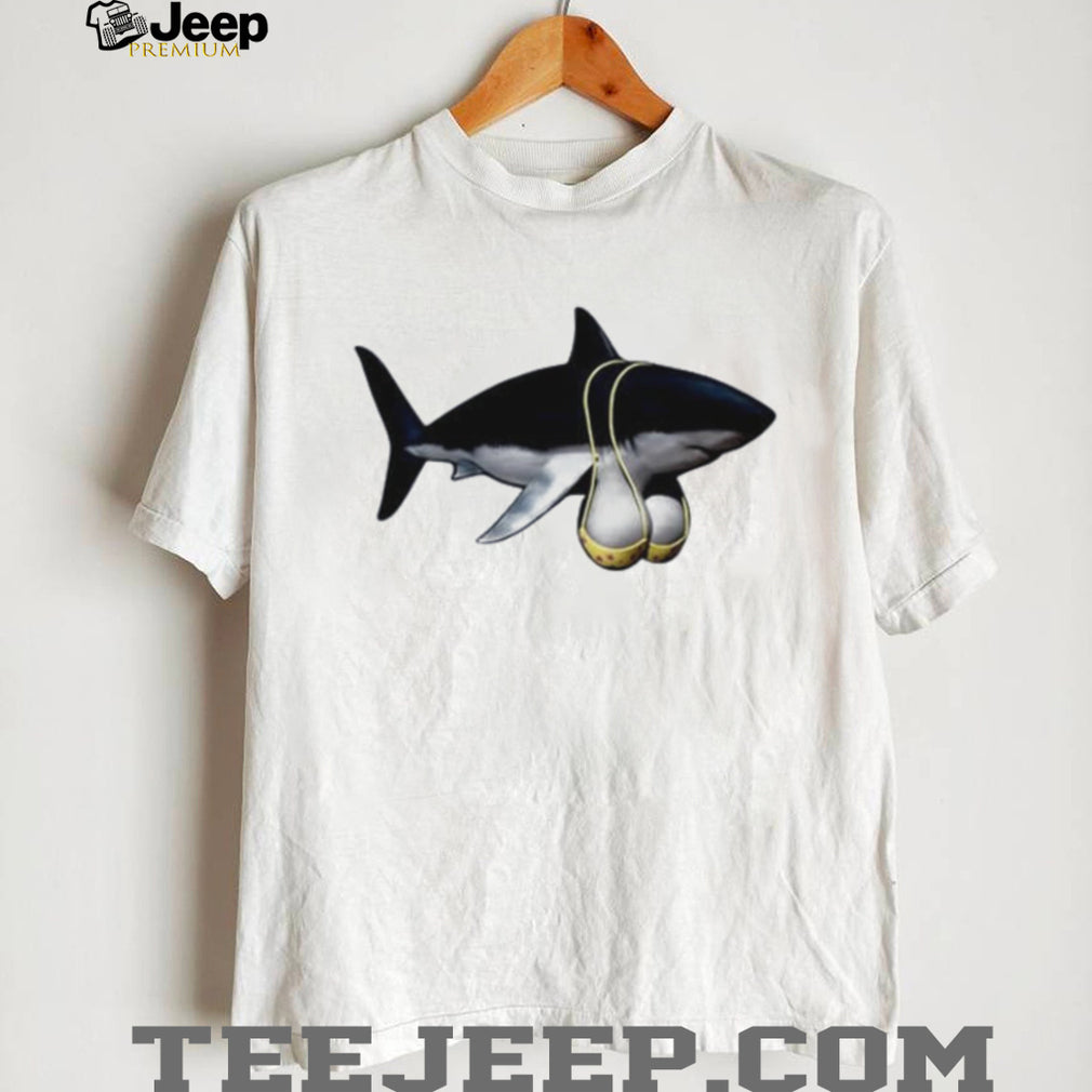 Shark Wearing a Yellow Bikini humor ocean shirt